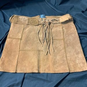 EUC Bebe suede leather mini skirt Sz 4